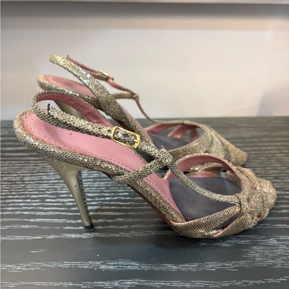 Jean-Michel Cazabat Glittering Gold Heels